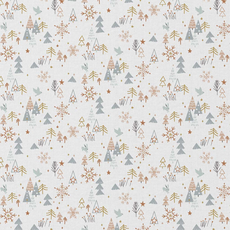 Printed Cotton ENIDE White / Brown Sugar